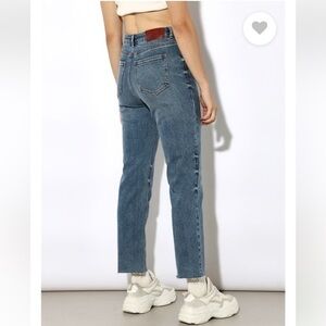 ONLY Erin High Waisted Straight Leg Blue Jeans Size 30 Cotton